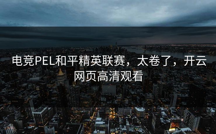 电竞PEL和平精英联赛，太卷了，开云网页高清观看
